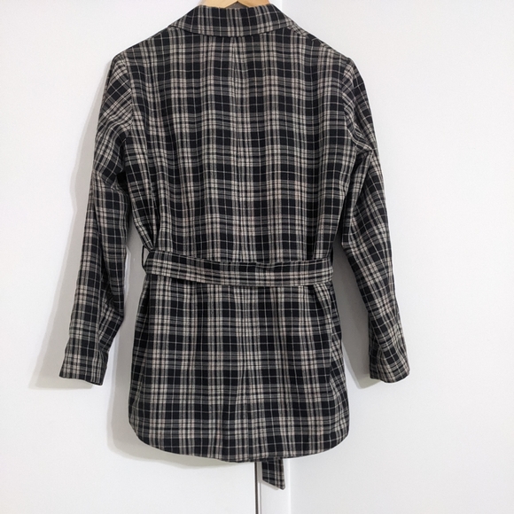 ZARA Basic Plaid Business Professional Double Breasted Jacket Blazer Size XS - Picture 6 of 7